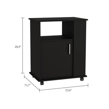 Wenge Particle Board Kitchen Island with Caster Storage