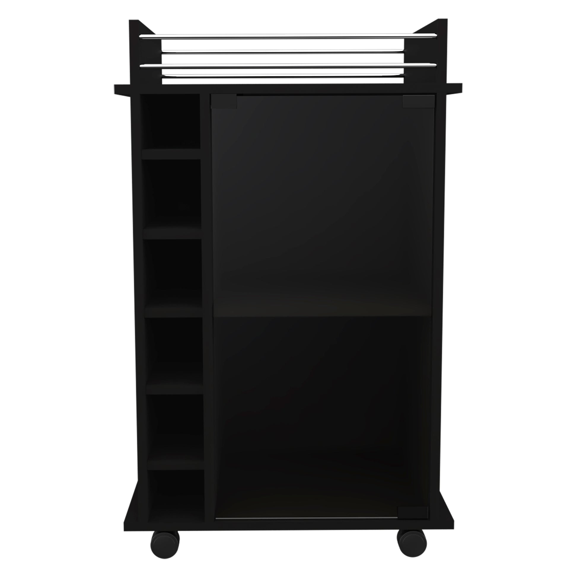 6-Bottle Wenge Bar Cart - Kitchen Island Storage