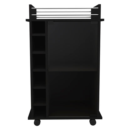 6-Bottle Wenge Bar Cart - Kitchen Island Storage