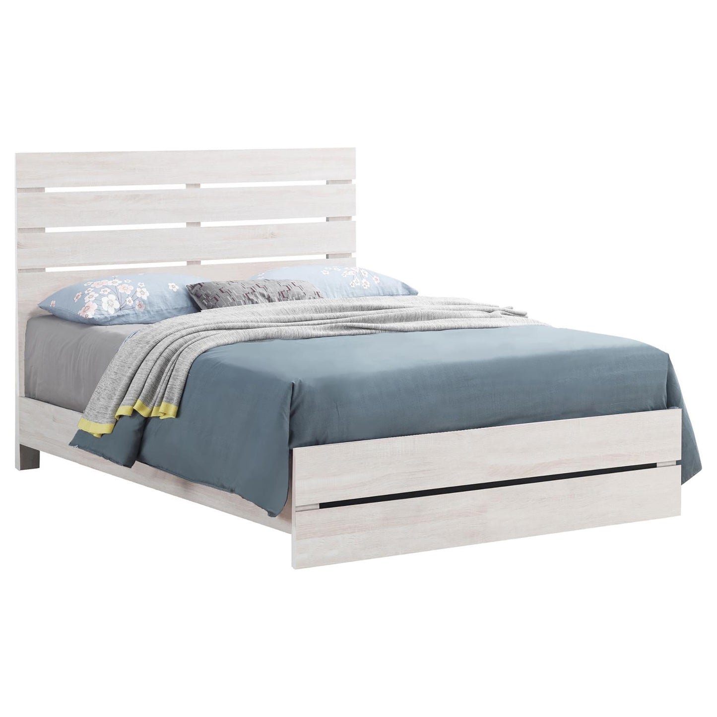 Queen Ivory Farmhouse Wood Bed Frame