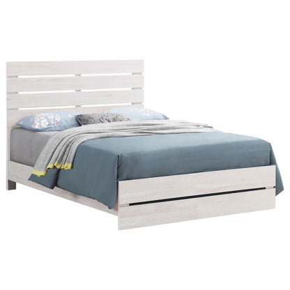 Queen Ivory Farmhouse Wood Bed Frame