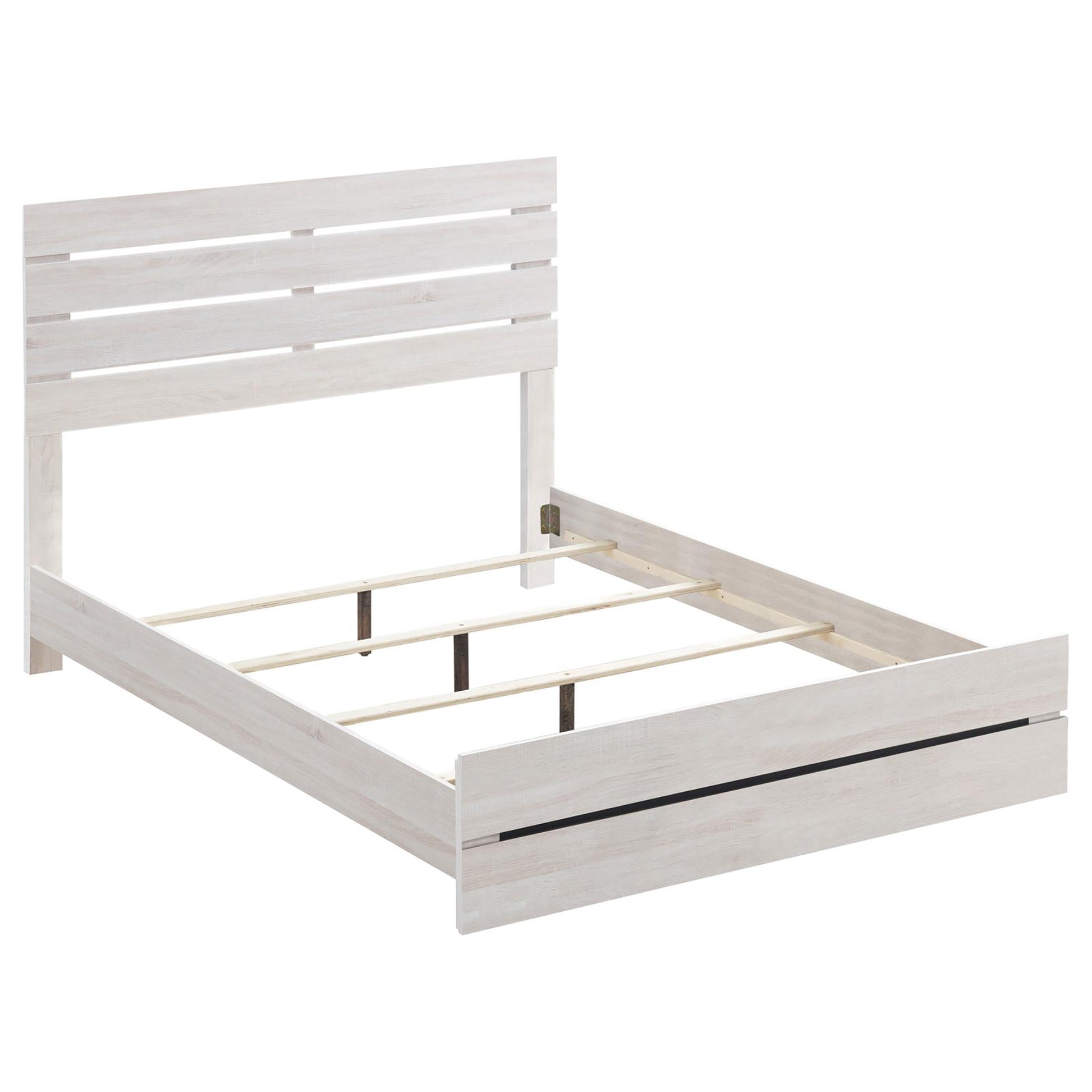 Queen Ivory Farmhouse Wood Bed Frame