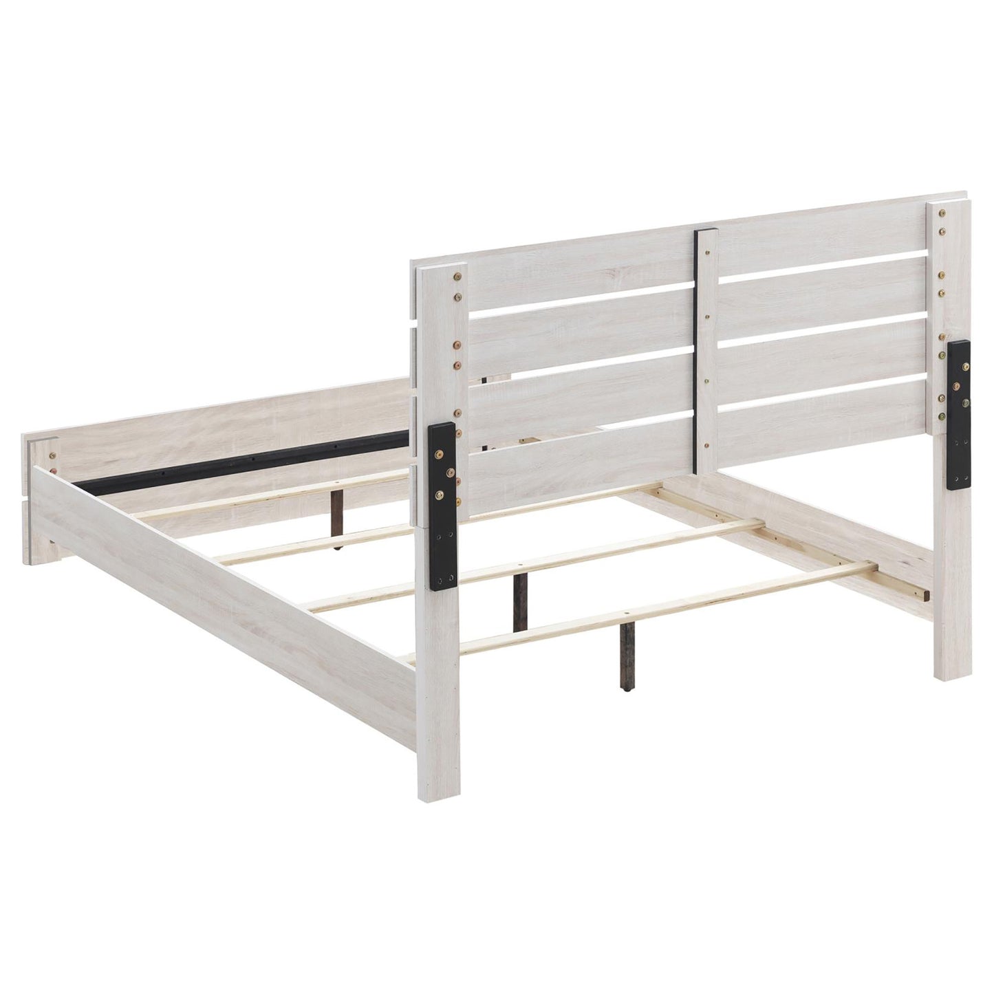 Queen Ivory Farmhouse Wood Bed Frame