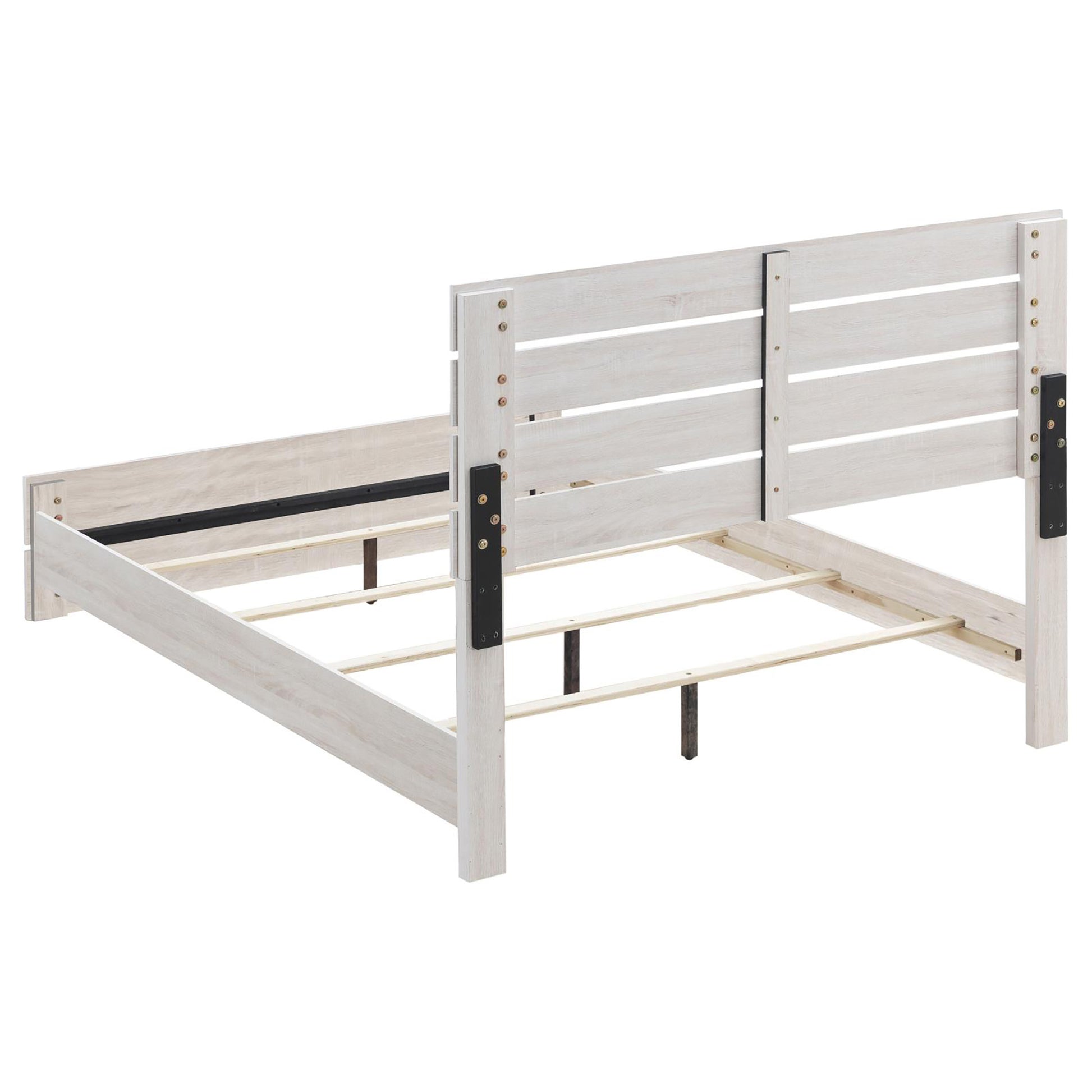 Queen Ivory Farmhouse Wood Bed Frame