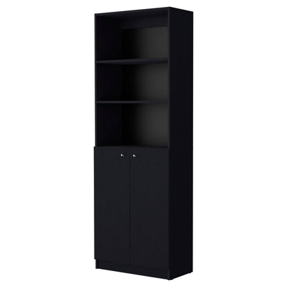 Wenge 2-Door Bookcase - Storage Cabinet