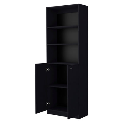 Wenge 2-Door Bookcase - Storage Cabinet