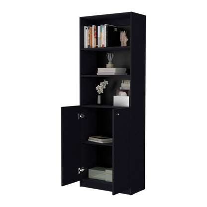 Wenge 2-Door Bookcase - Storage Cabinet