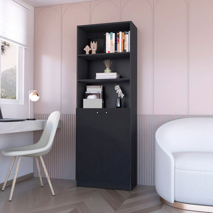 Wenge 2-Door Bookcase - Storage Cabinet