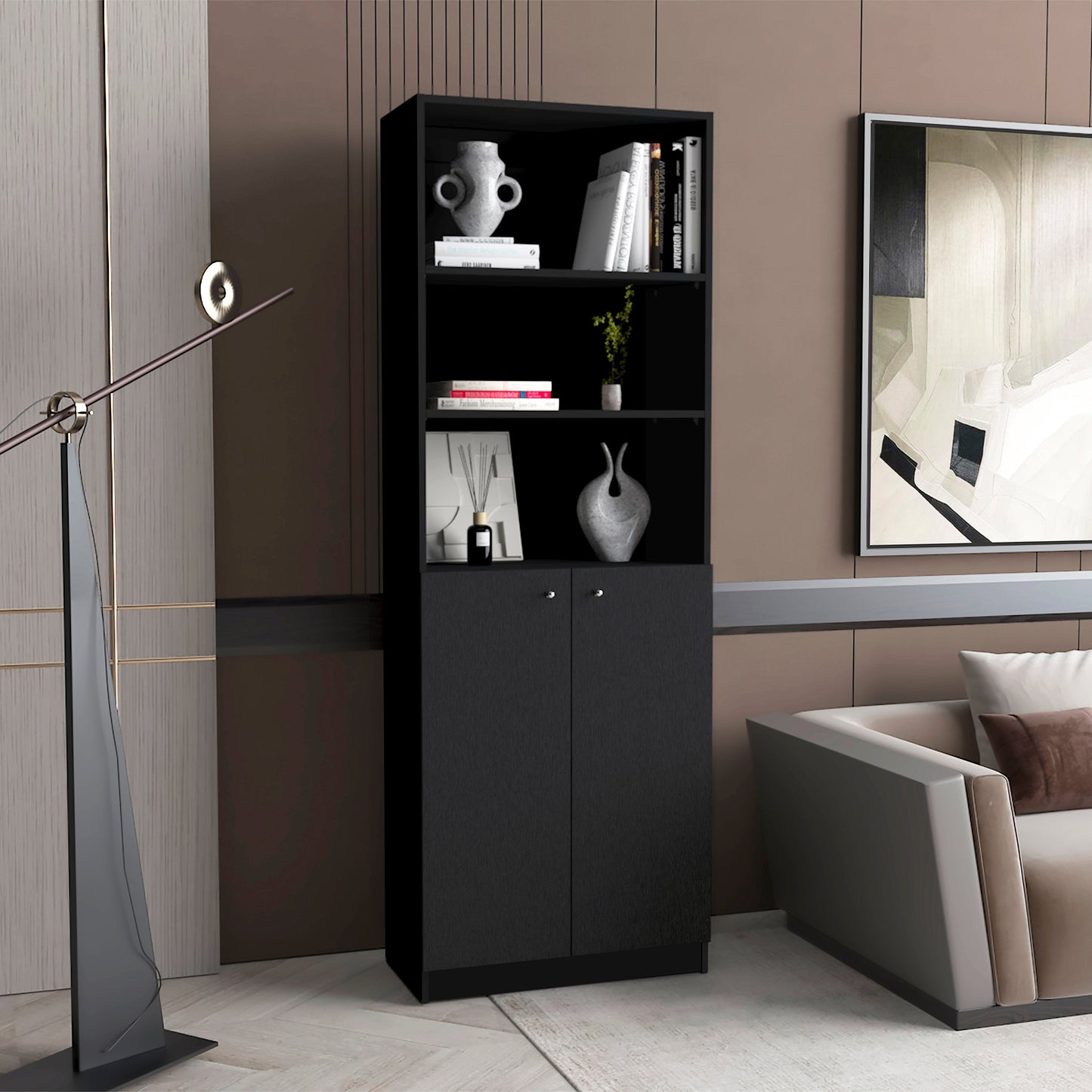 Wenge 2-Door Bookcase