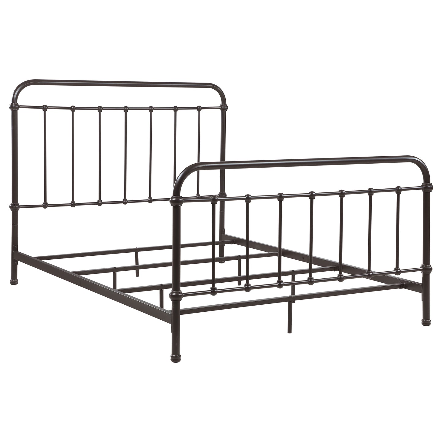 Olaleye Dark Bronze Queen Metal Spindle Bed - Box Spring Optional
