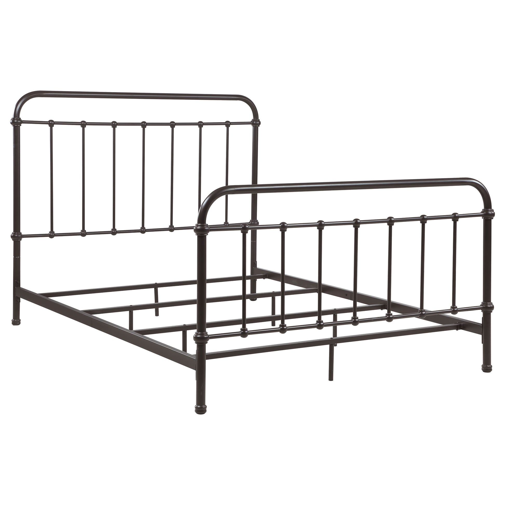 Olaleye Dark Bronze Queen Metal Spindle Bed - Box Spring Optional