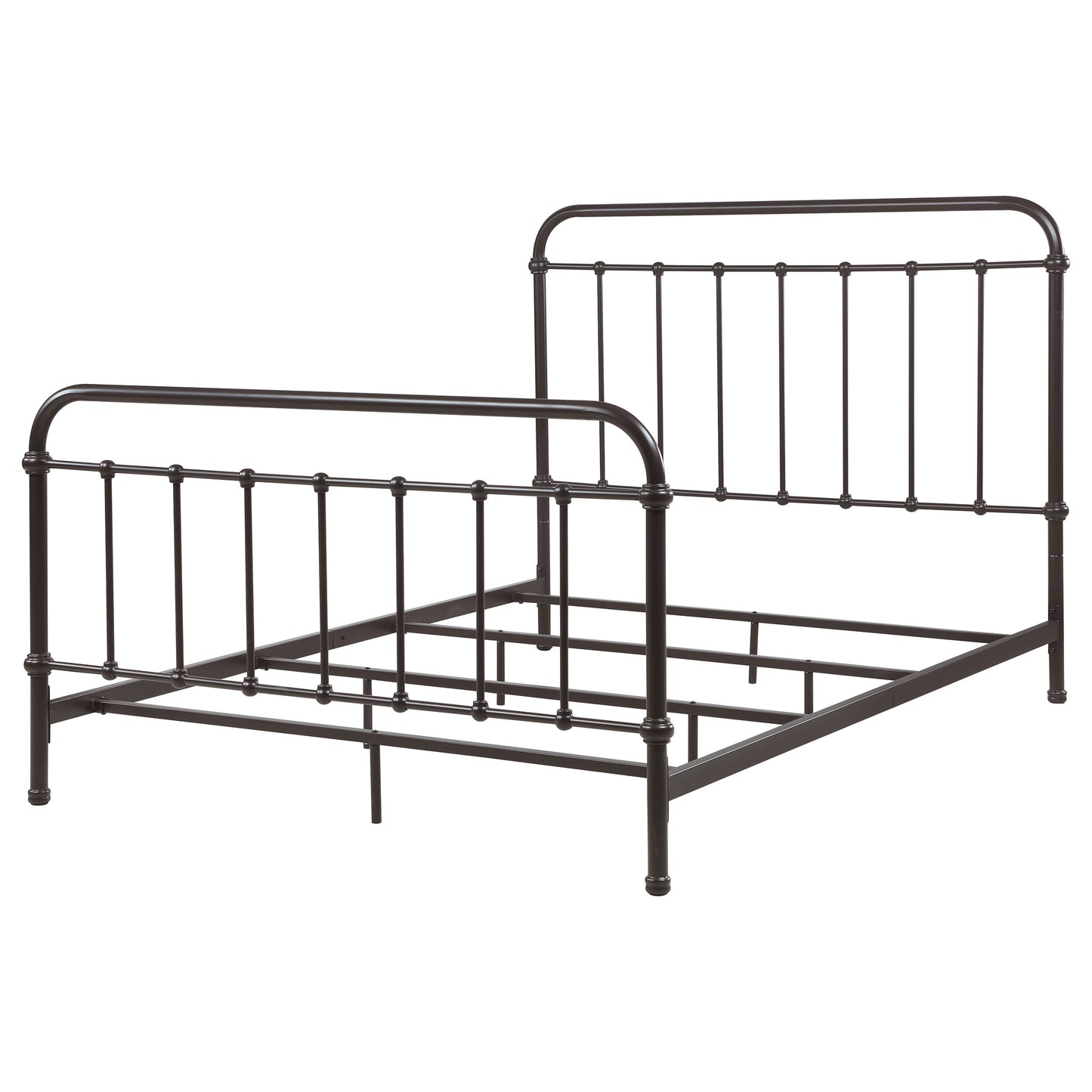 Olaleye Dark Bronze Queen Metal Spindle Bed - Box Spring Optional