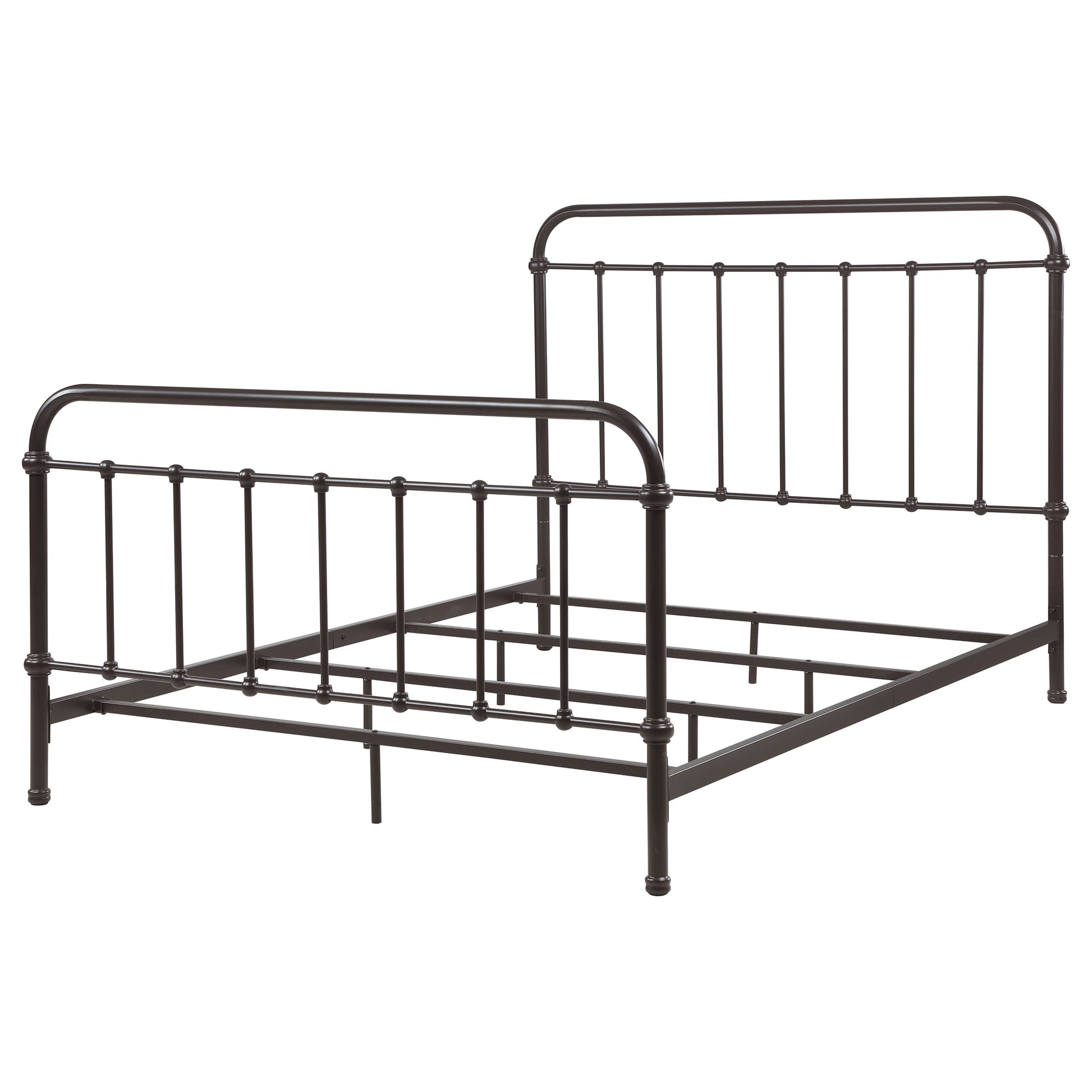 Olaleye Dark Bronze Queen Metal Spindle Bed - Box Spring Optional