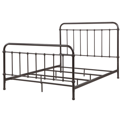 Olaleye Dark Bronze Queen Metal Spindle Bed - Box Spring Optional