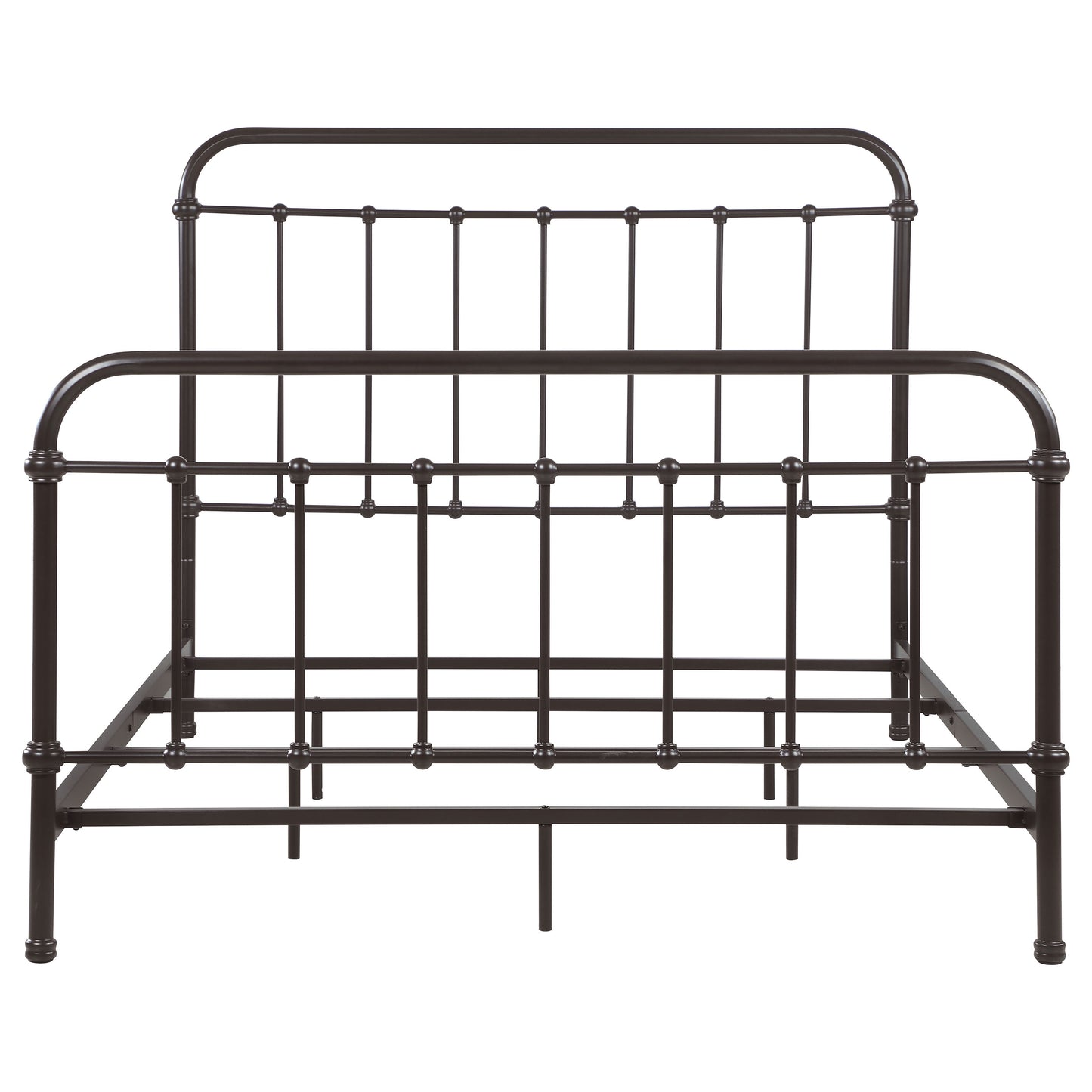 Olaleye Dark Bronze Queen Metal Spindle Bed - Box Spring Optional