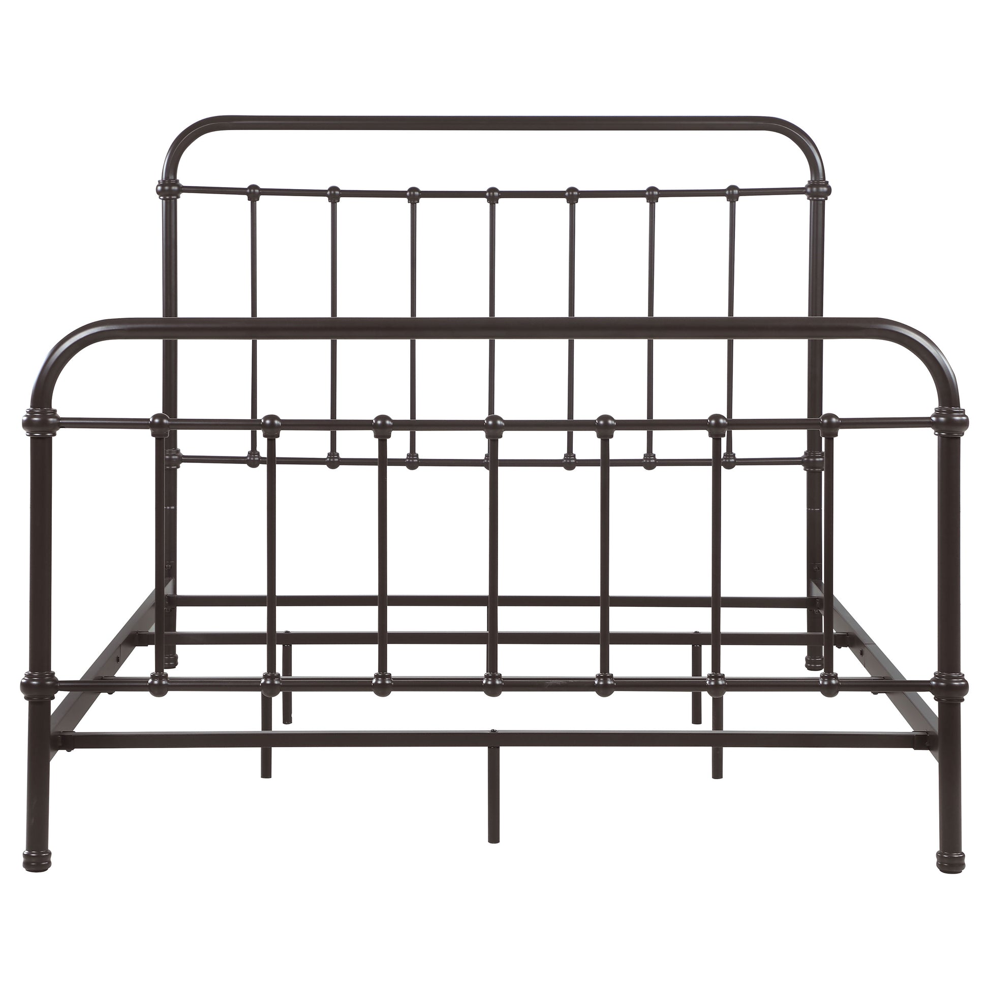 Olaleye Dark Bronze Queen Metal Spindle Bed - Box Spring Optional