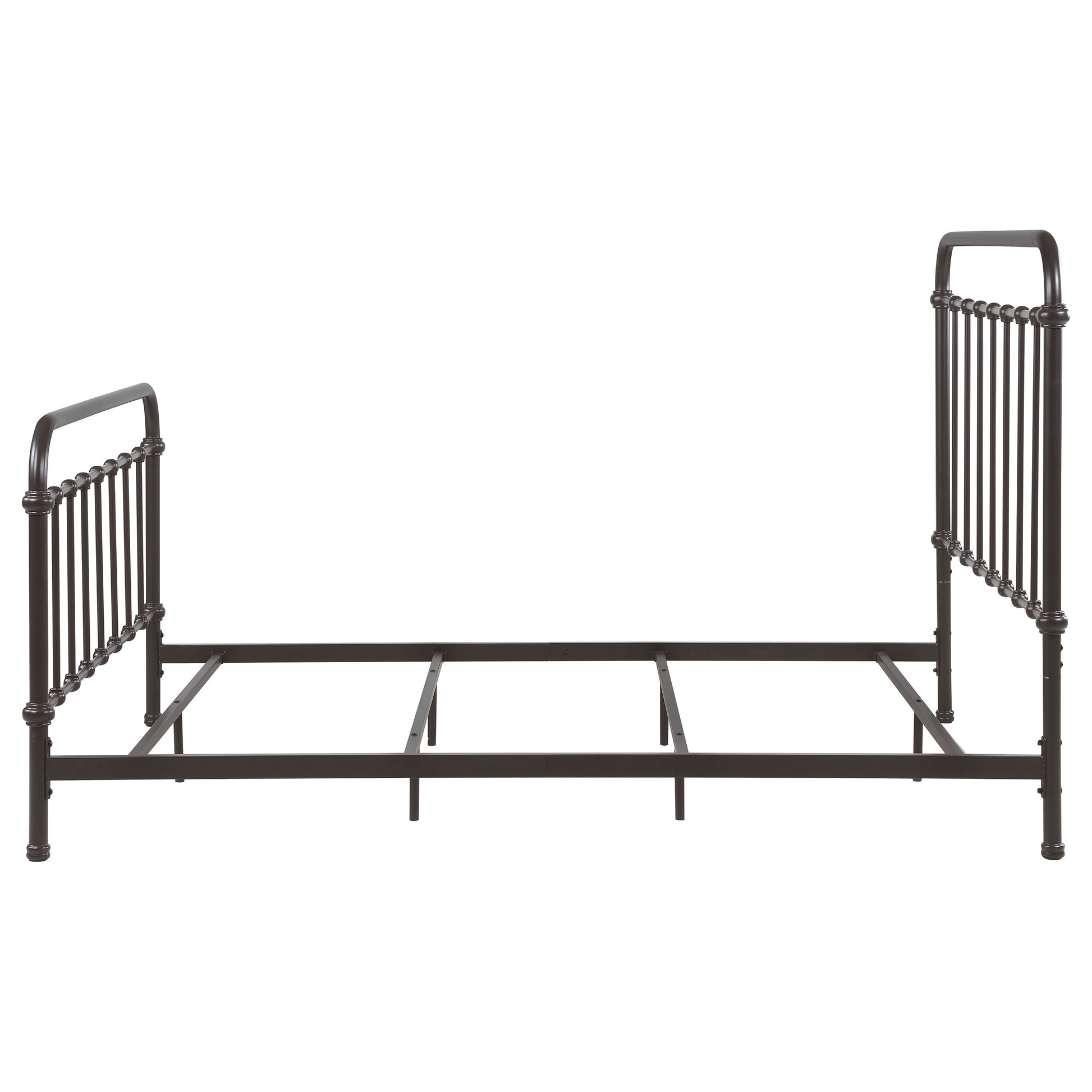 Olaleye Dark Bronze Queen Metal Spindle Bed - Box Spring Optional