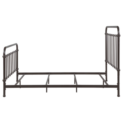 Olaleye Dark Bronze Queen Metal Spindle Bed - Box Spring Optional