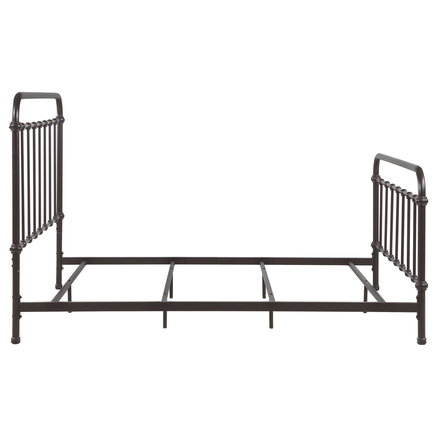 Olaleye Dark Bronze Queen Metal Spindle Bed - Box Spring Optional
