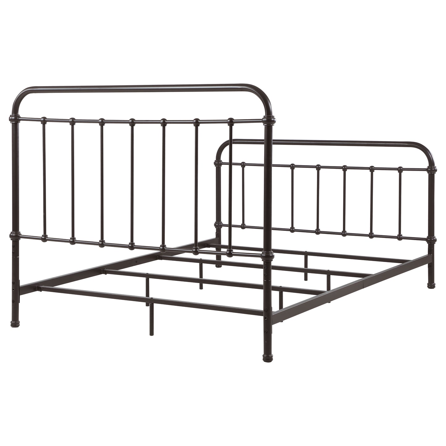 Olaleye Dark Bronze Queen Metal Spindle Bed - Box Spring Optional