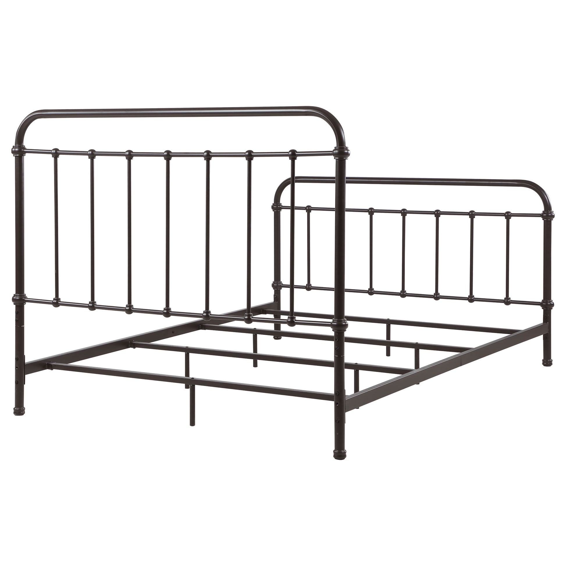 Olaleye Dark Bronze Queen Metal Spindle Bed - Box Spring Optional