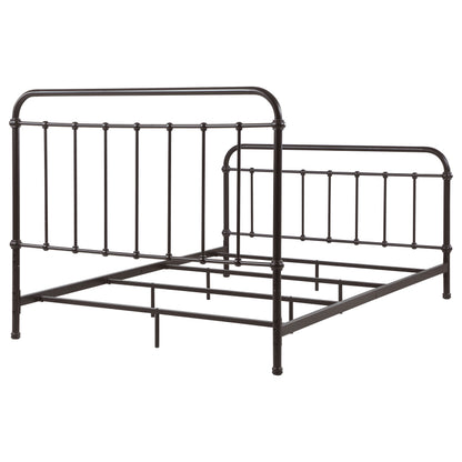 Olaleye Dark Bronze Queen Metal Spindle Bed - Box Spring Optional