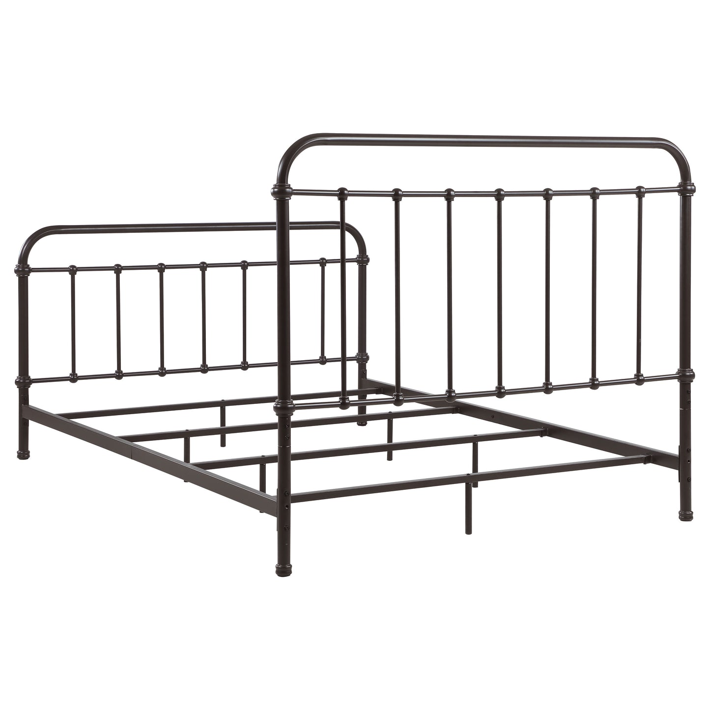 Olaleye Dark Bronze Queen Metal Spindle Bed - Box Spring Optional
