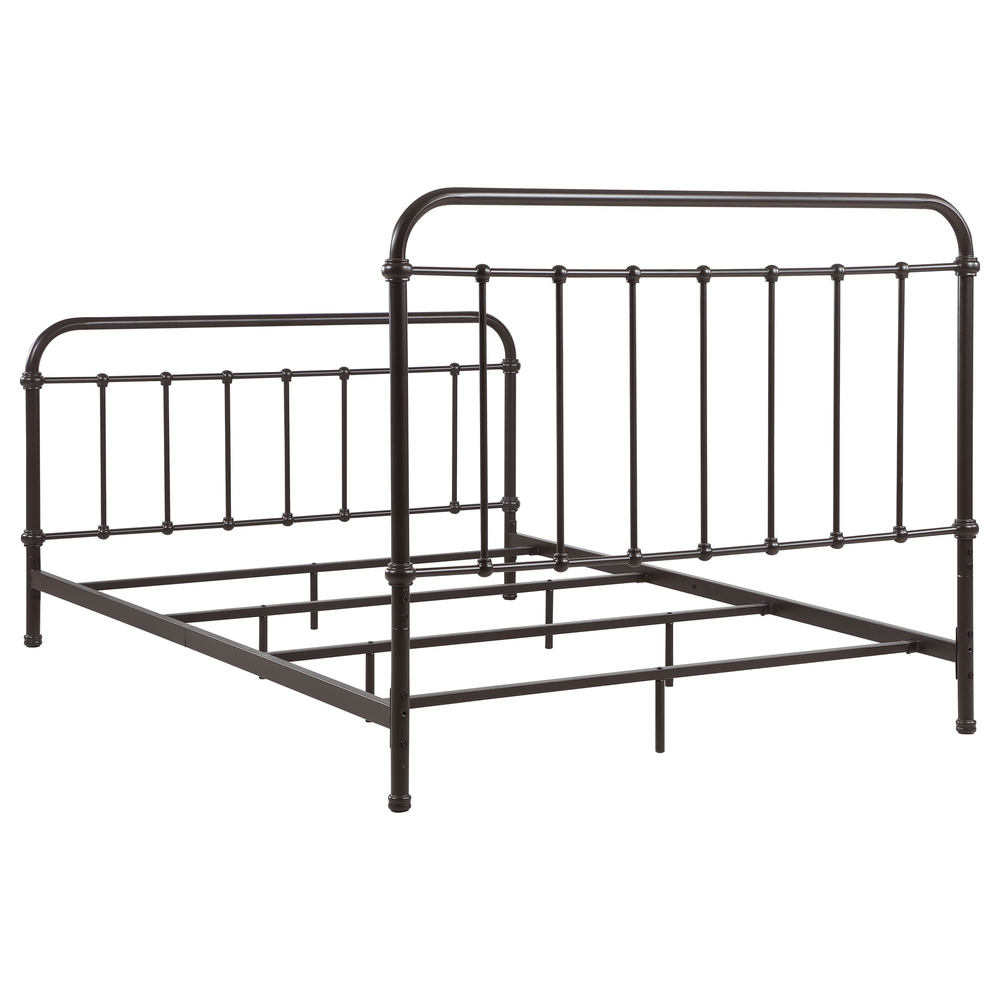 Olaleye Dark Bronze Queen Metal Spindle Bed - Box Spring Optional