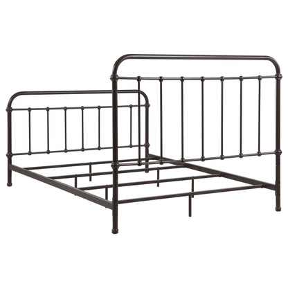 Olaleye Dark Bronze Queen Metal Spindle Bed - Box Spring Optional