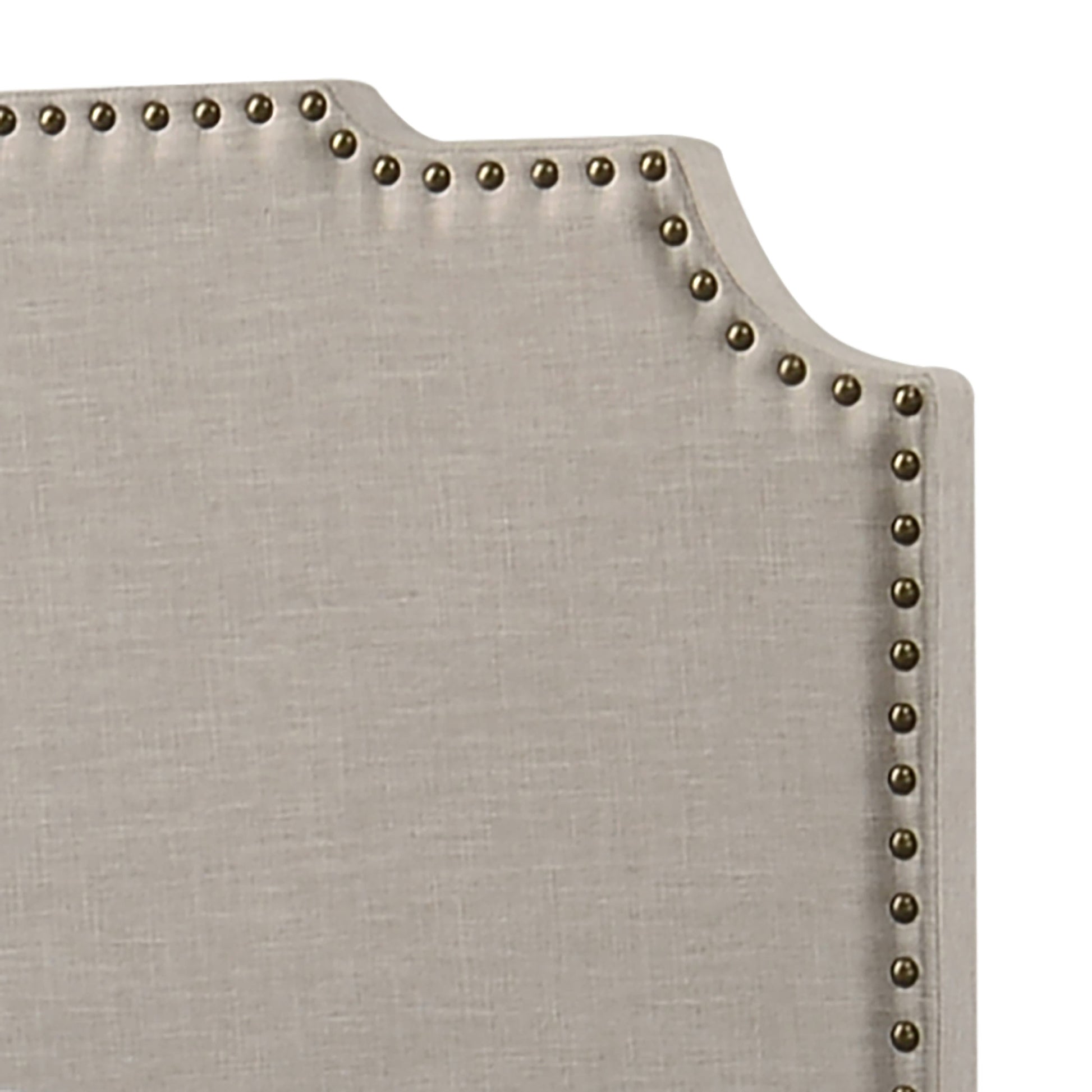 Beige King Panel Bed - No Box Spring Needed