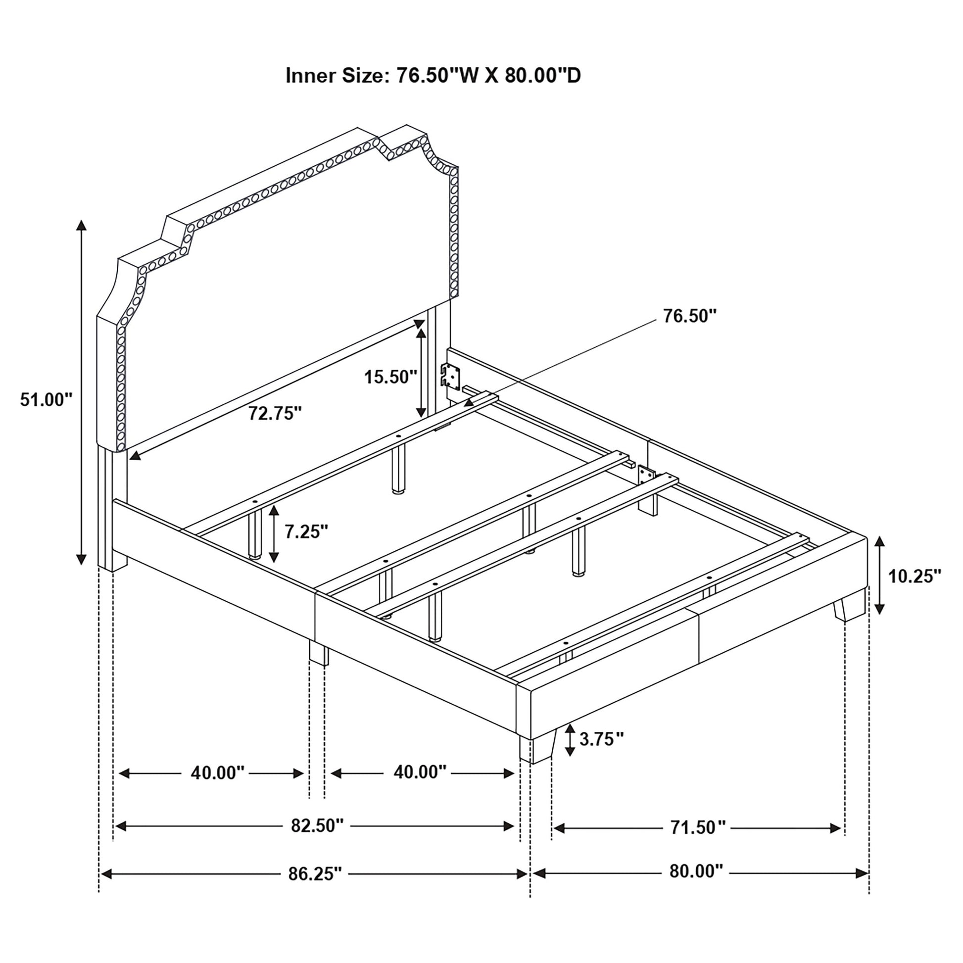 Beige King Panel Bed - No Box Spring Needed