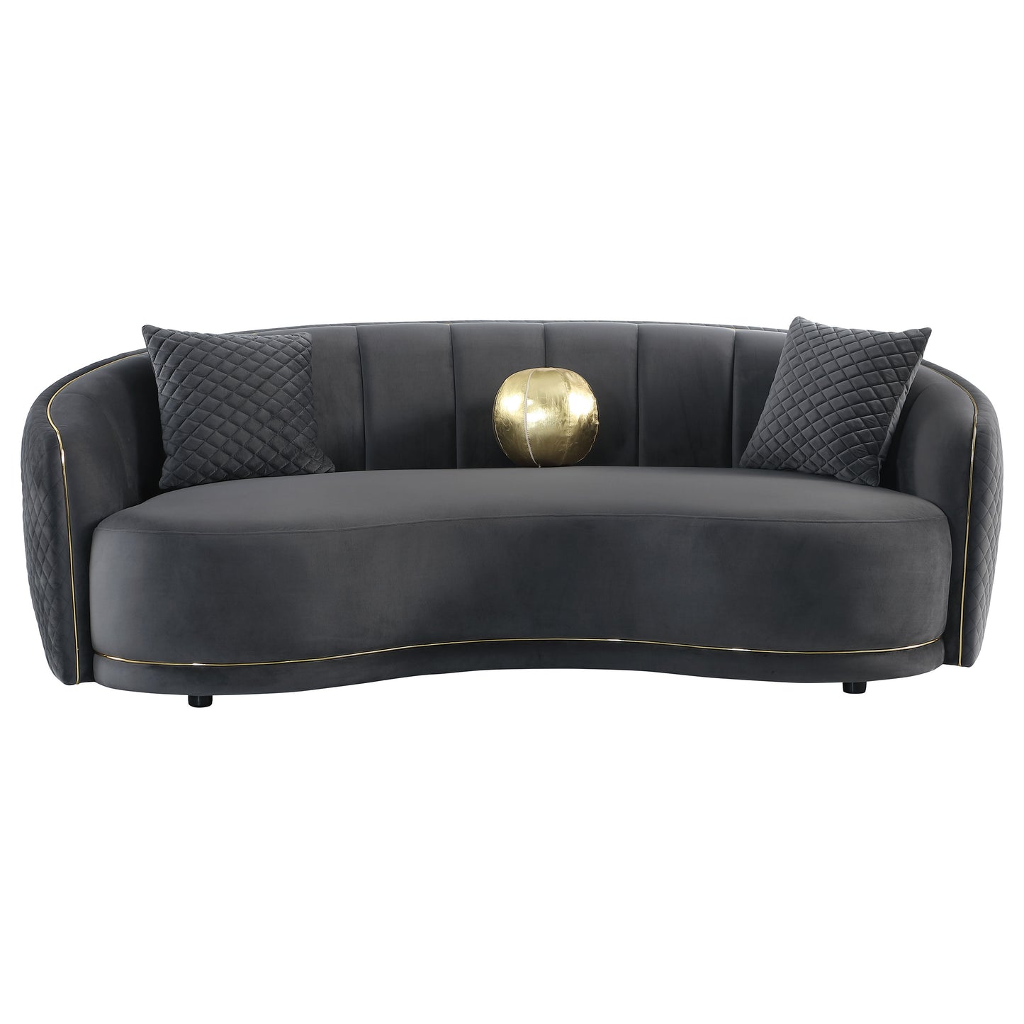 Dark Grey Curved Sofa - Contemporary Style