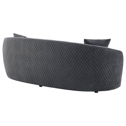 Dark Grey Curved Sofa - Contemporary Style