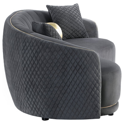 Dark Grey Curved Sofa - Contemporary Style