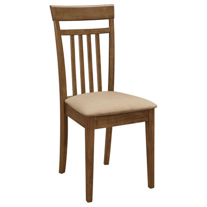 Chestnut 5-piece Dining Set with Slat Back Chairs for Dining Room