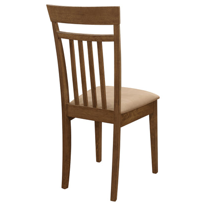 Chestnut 5-piece Dining Set with Slat Back Chairs for Dining Room