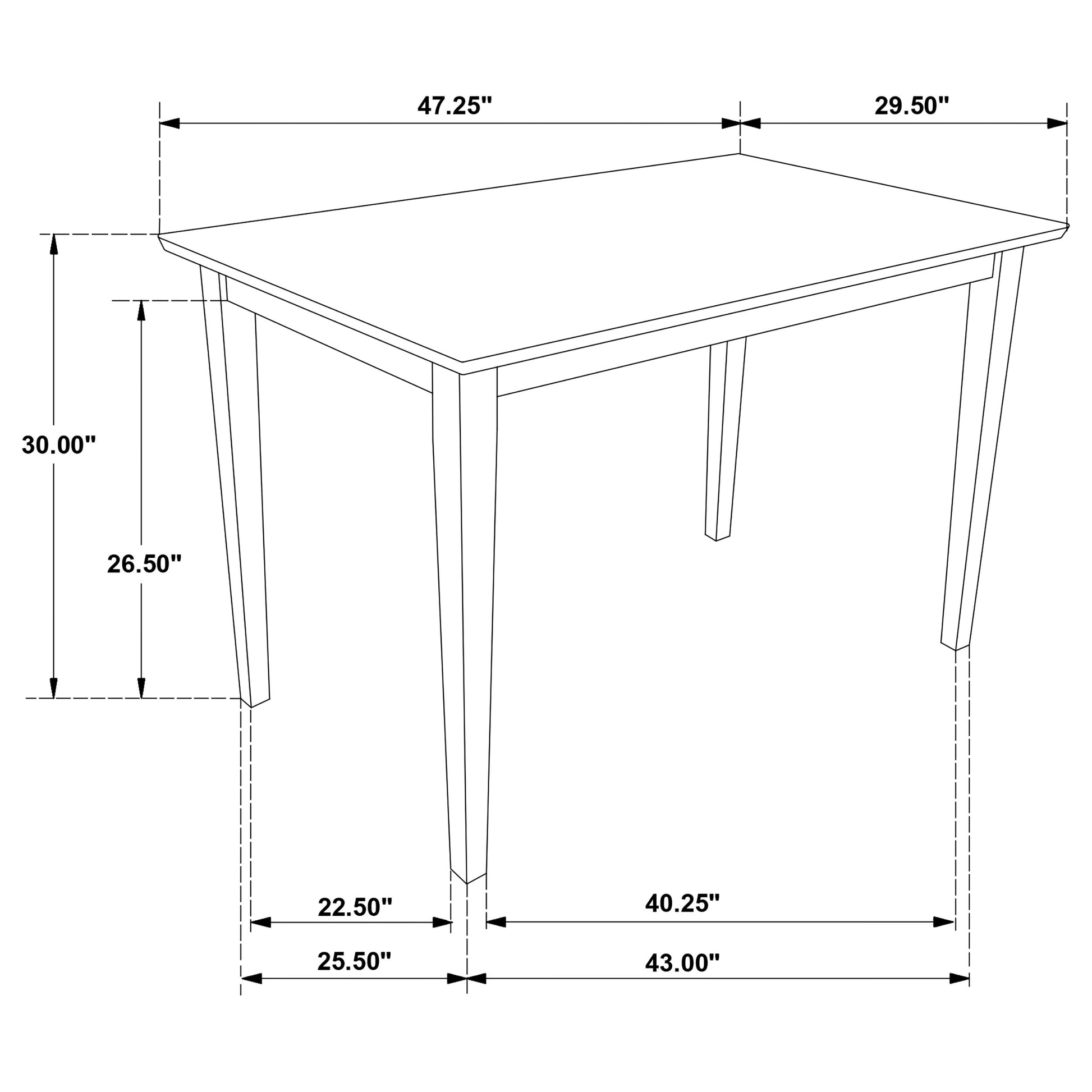 Cappuccino 5 Piece Dining Table Set - Seats 4