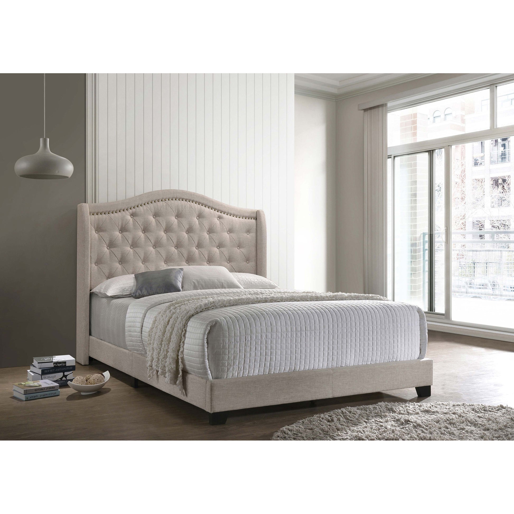 Maassluis Beige Upholstered Eastern King Bed