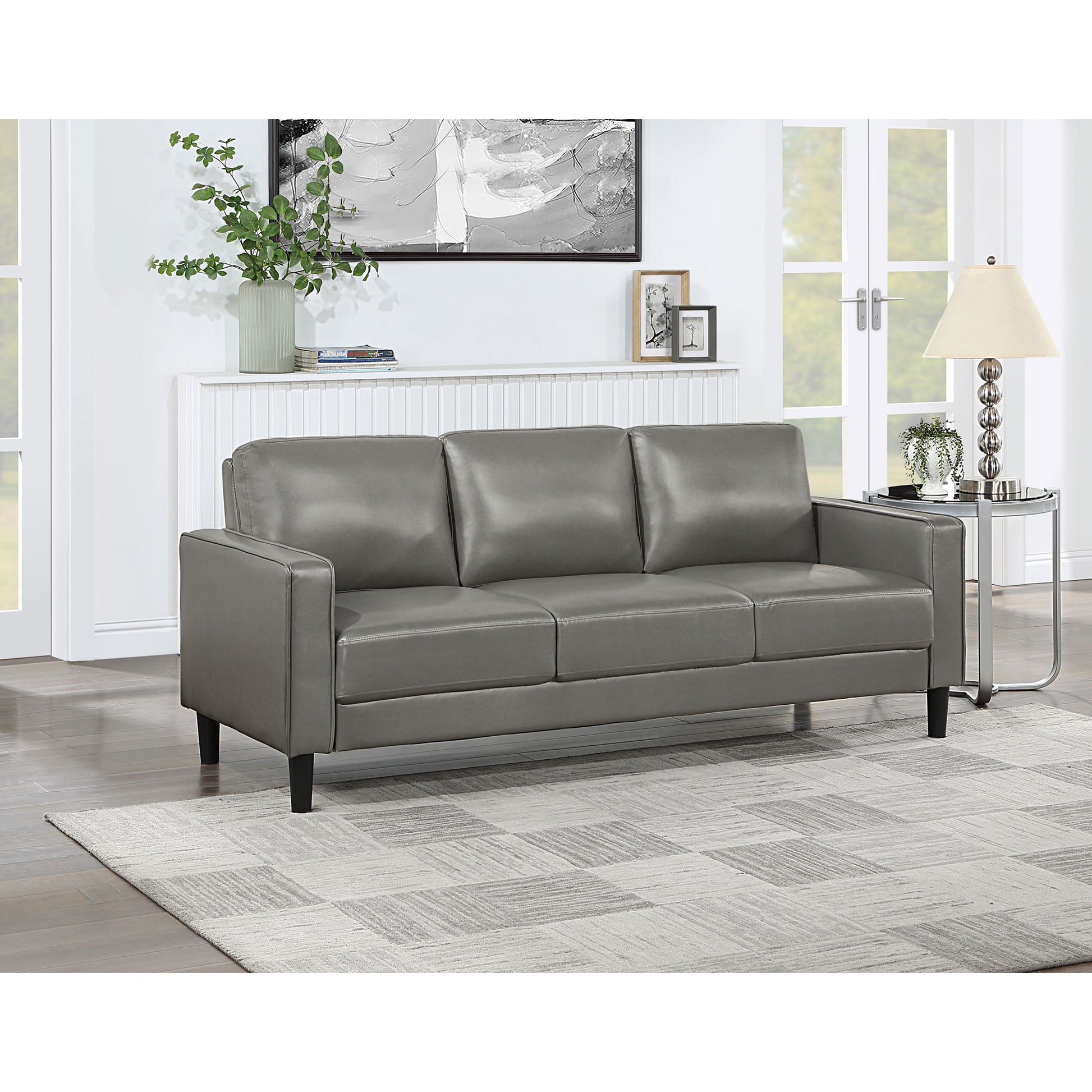 Farallone Grey Track Arm Sofa