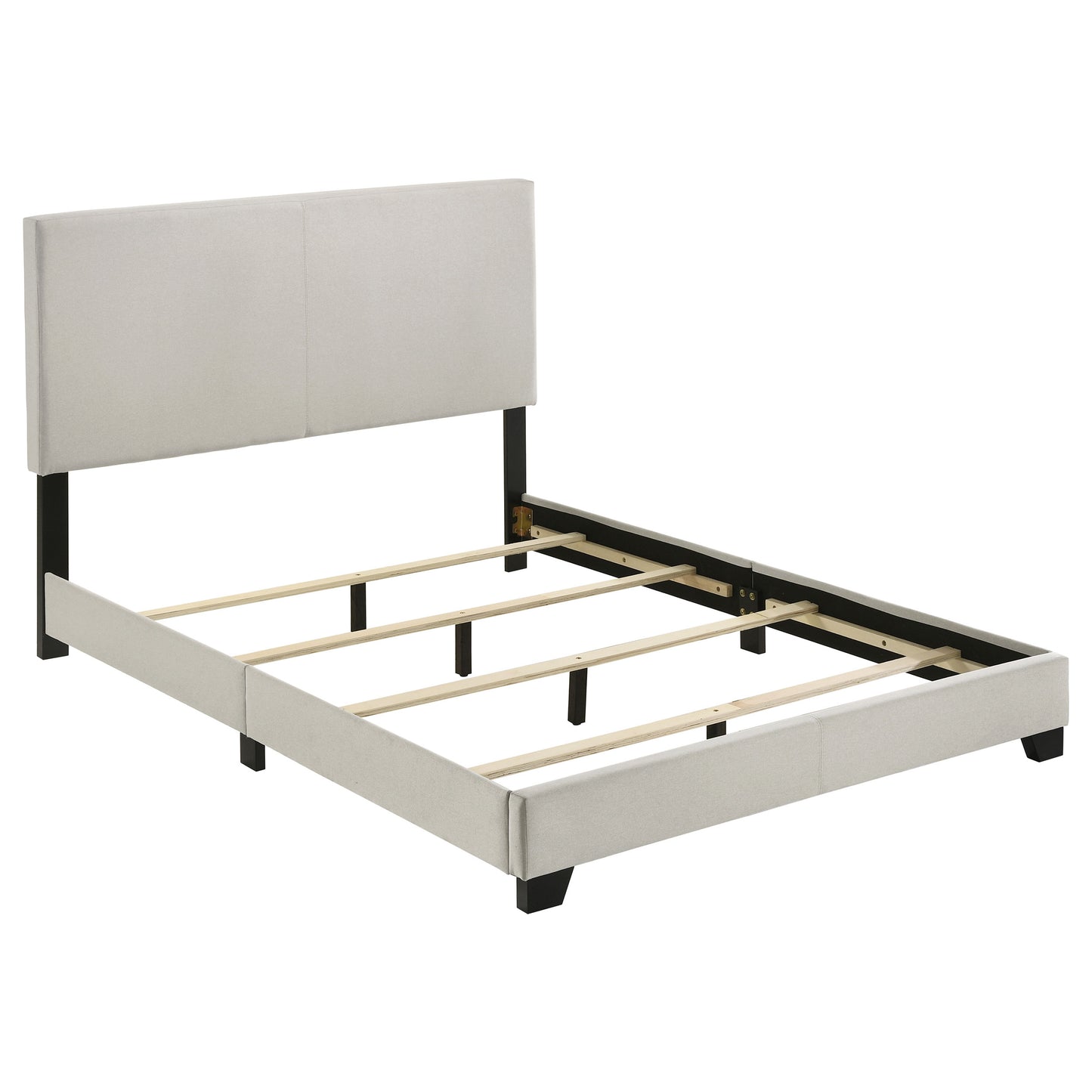Cream Upholstered Full Panel Bed Frame - Bedroom
