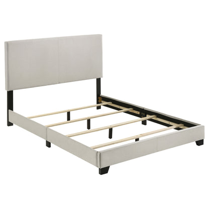 Cream Upholstered Full Panel Bed Frame - Bedroom