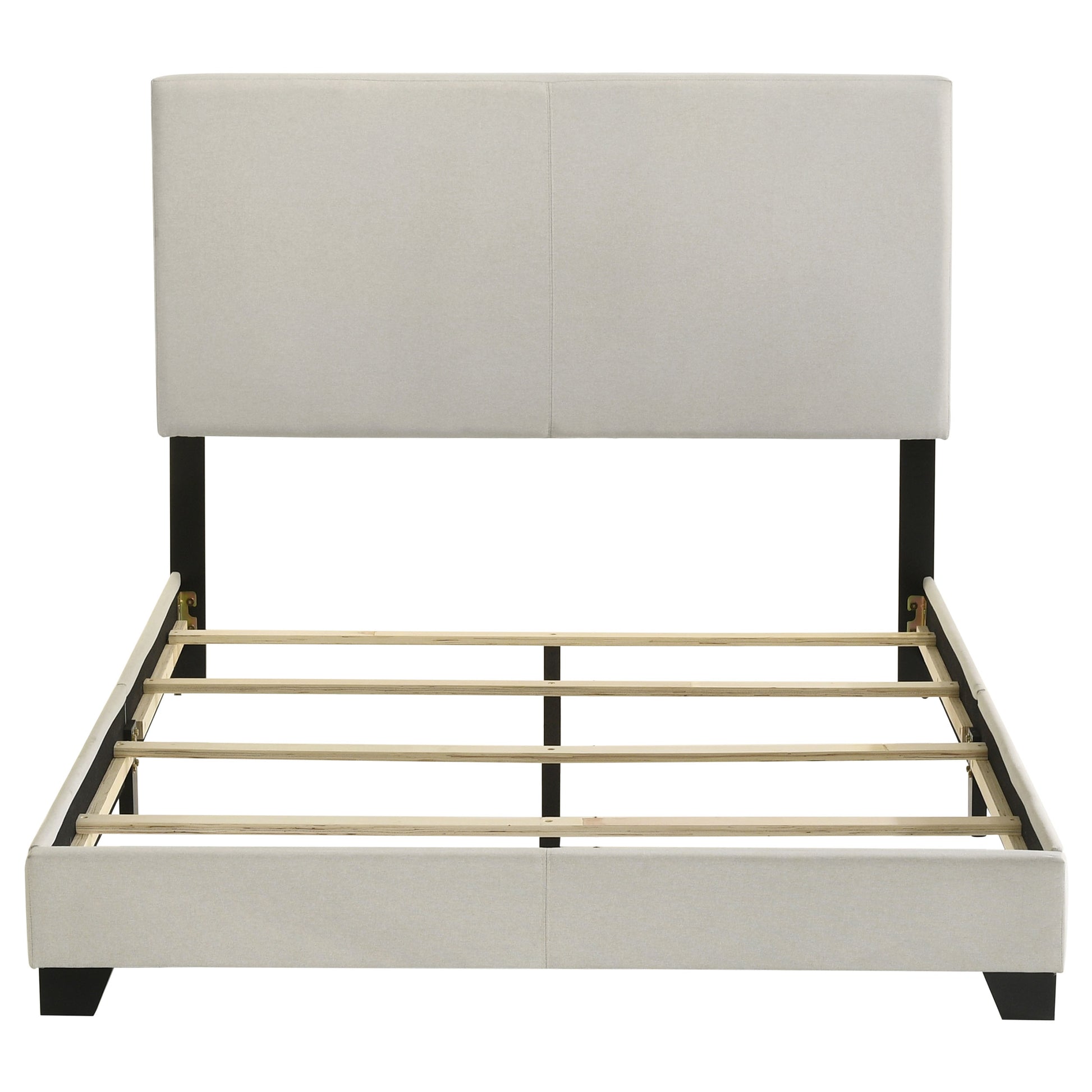 Cream Upholstered Full Panel Bed Frame - Bedroom