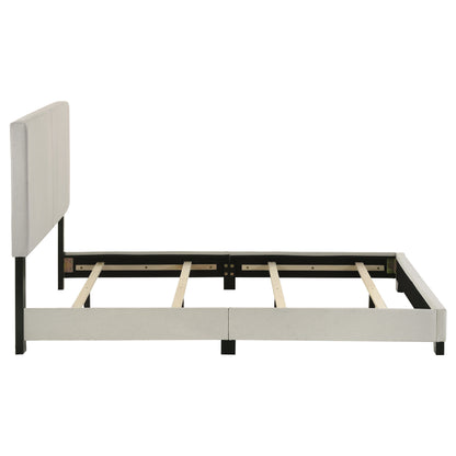 Cream Upholstered Full Panel Bed Frame - Bedroom