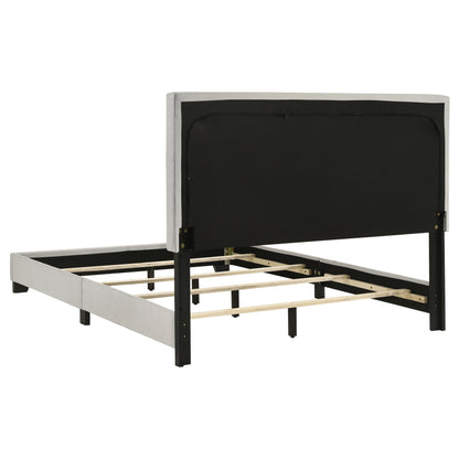 Cream Upholstered Full Panel Bed Frame - Bedroom