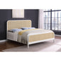 Randall White Open Cane Webbing Metal Eastern King Bed