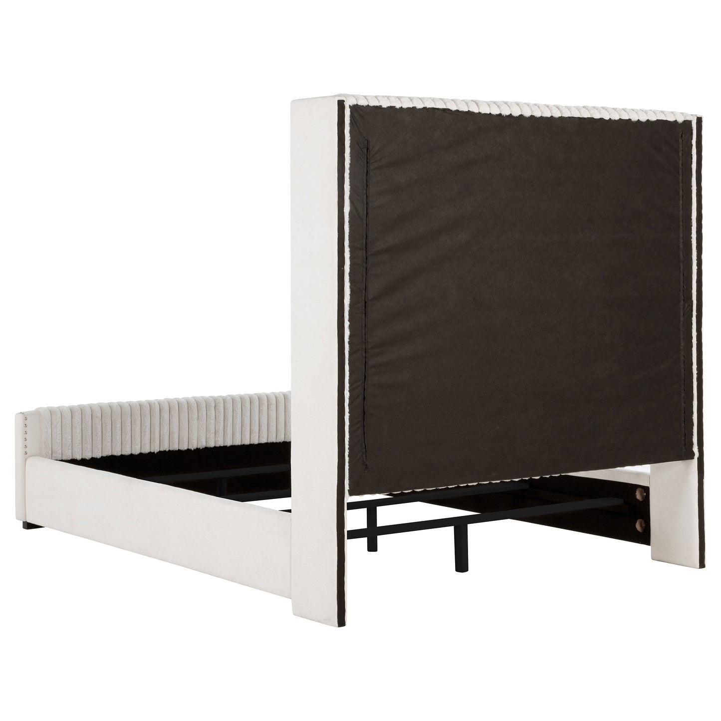 Cream Upholstered Queen Wingback Bed Frame