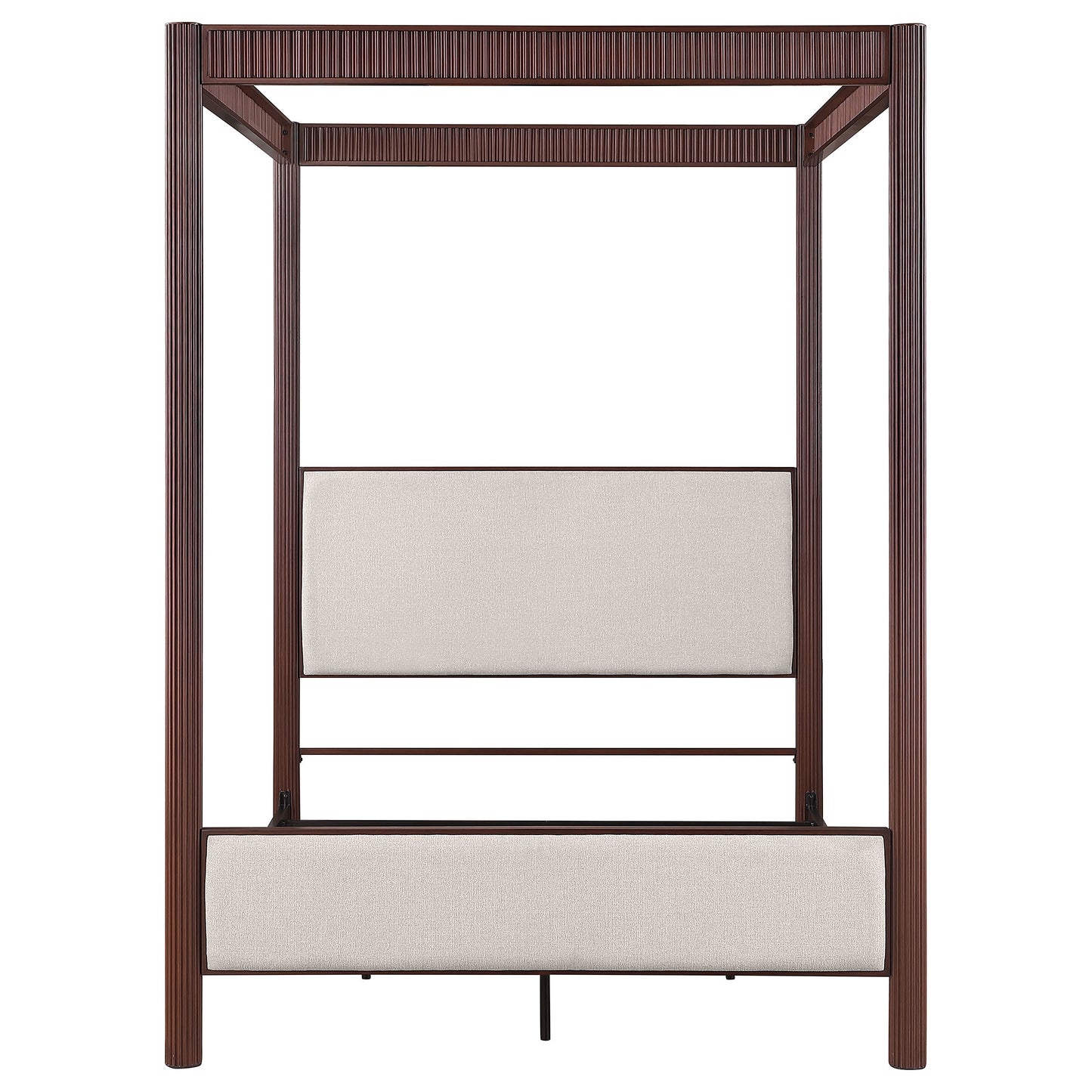 Queen Dark Brown Wood Canopy Bed Frame for Bedroom