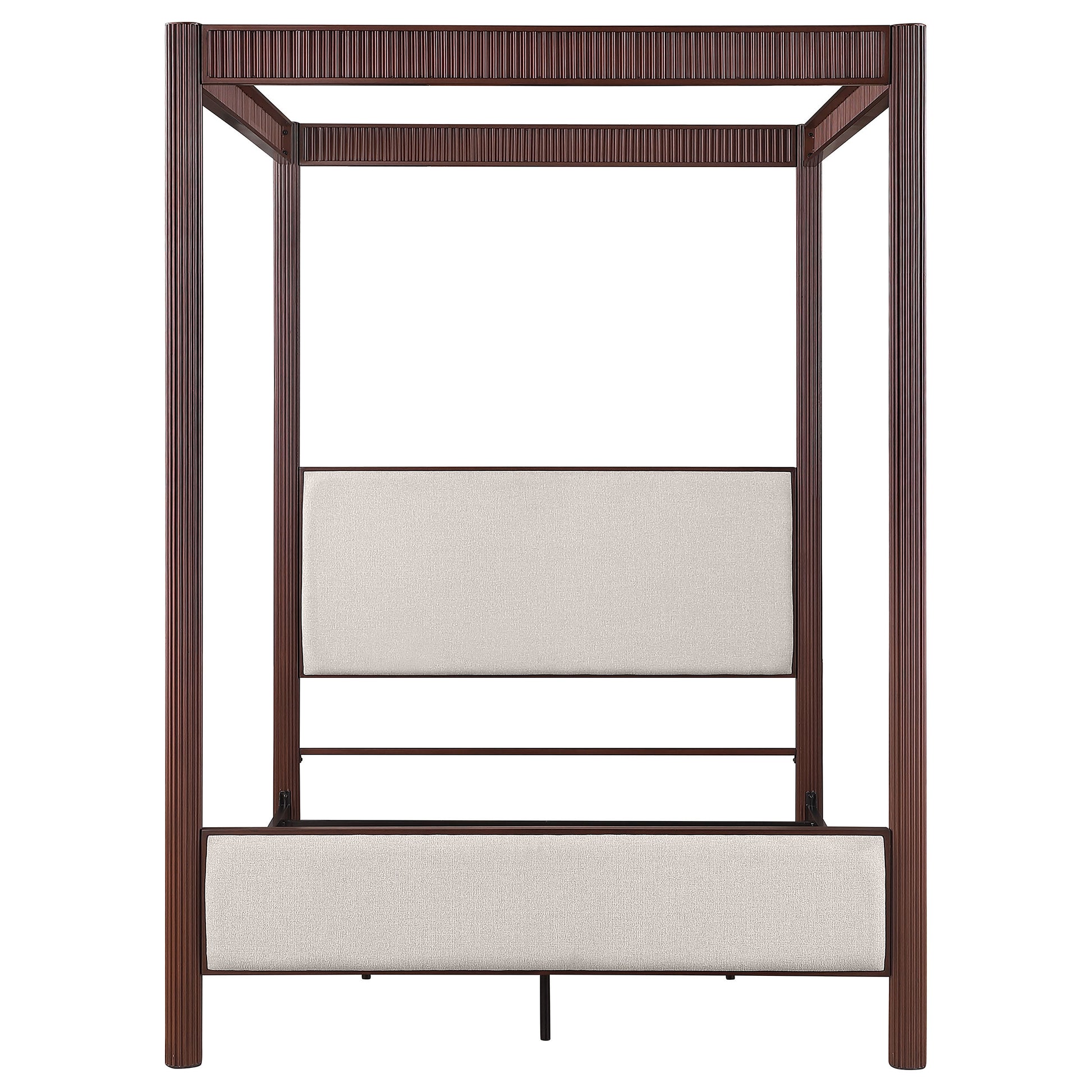 Queen Dark Brown Wood Canopy Bed Frame for Bedroom
