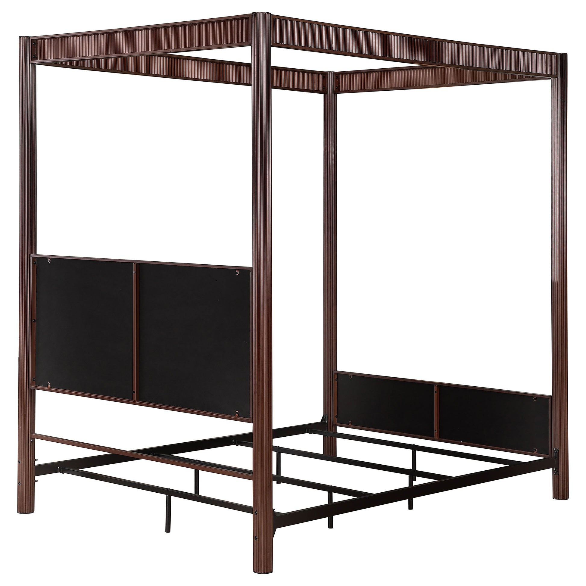 Queen Dark Brown Wood Canopy Bed Frame for Bedroom