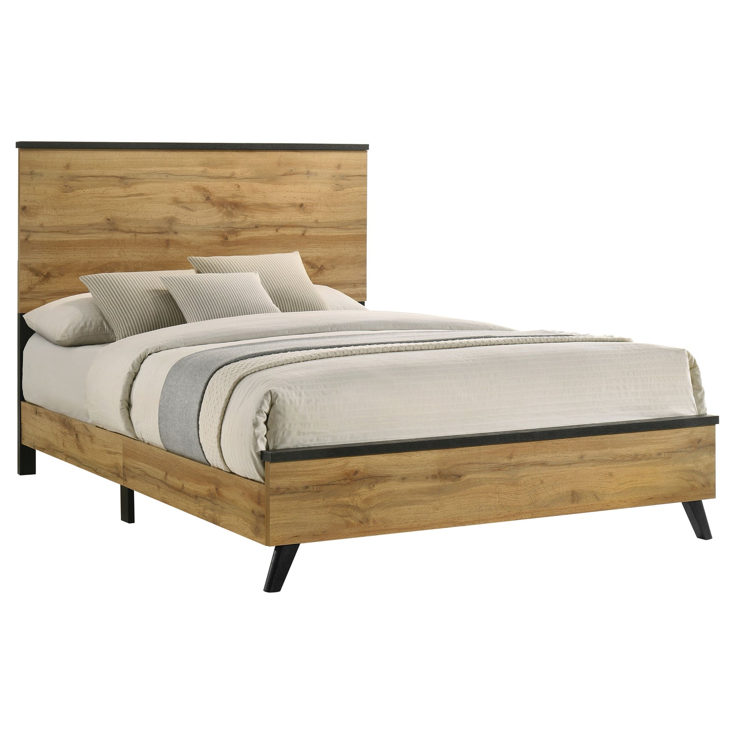 Georgina King Panel Bed - Natural Pine Wood